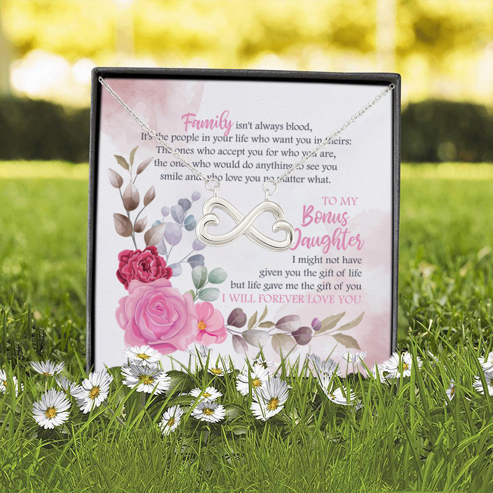 5O_ Bonus Daughter (5) Infinity Heart Necklace (Silver) 2