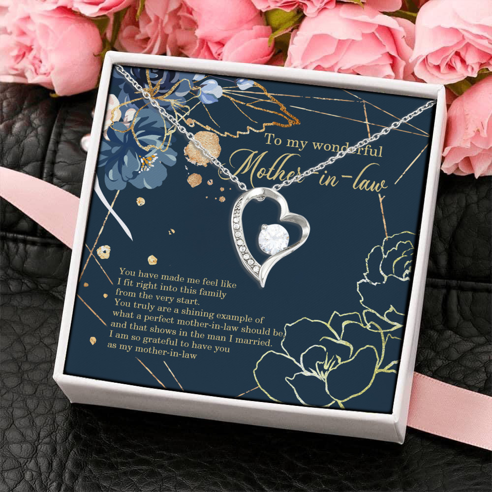 17Th. Wonderful Mother In Law Forever Love Necklace (Silver) 4