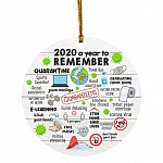 2020 A Year To Remember, White, Circle Ornament 2020 A Year To Remember, White, Circle Ornament