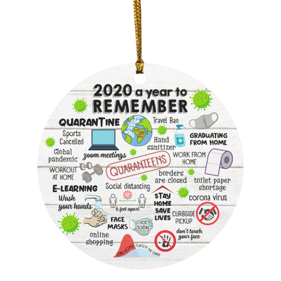 2020 A Year To Remember, White, Circle Ornament 2020 A Year To Remember, White, Circle Ornament