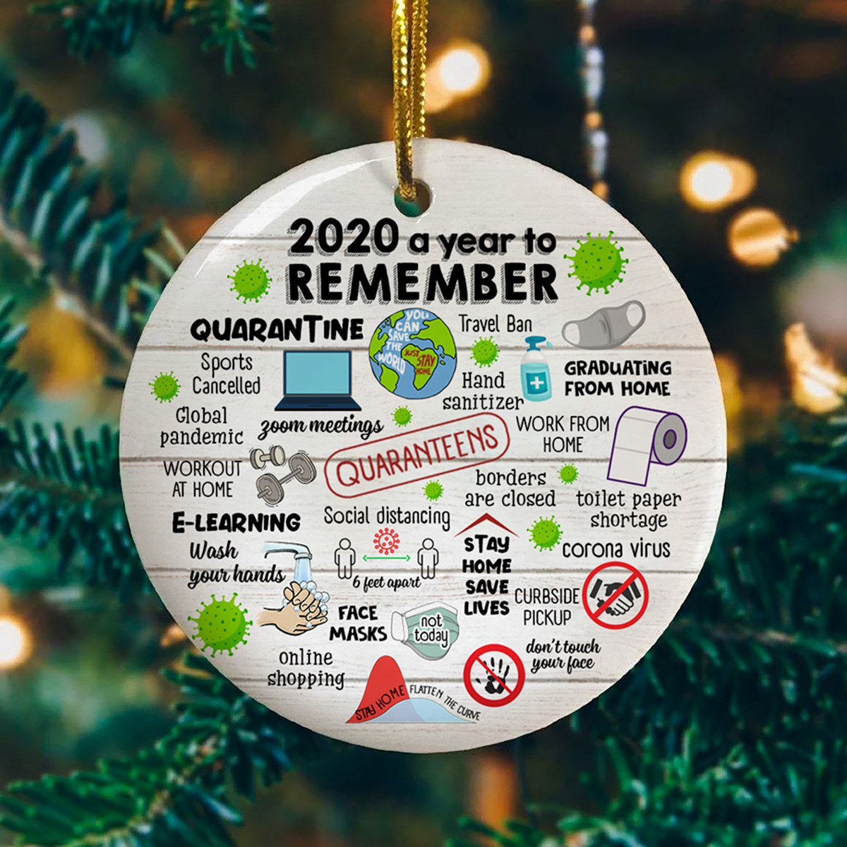 5vt. 2020 a year to remember quarantine ornament mockup