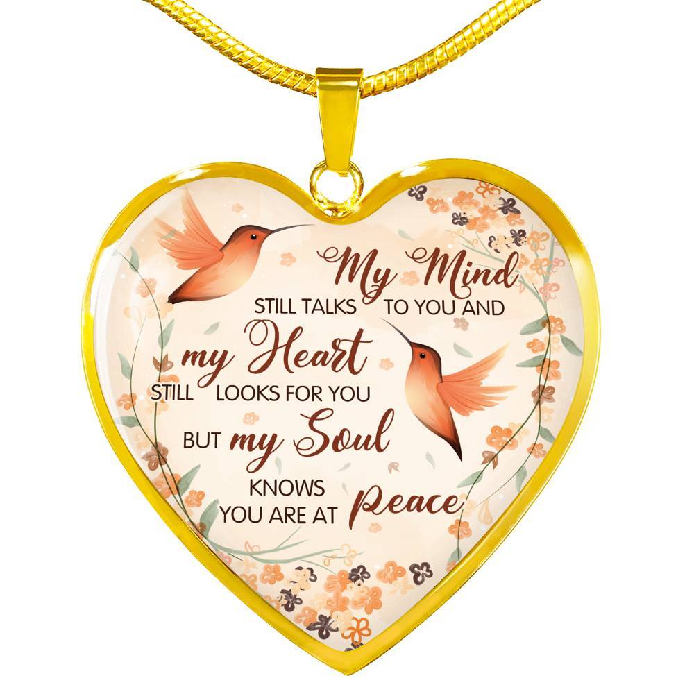 Hummingbird My Mind Still Talks To You And My Heart Still Looks Heart Pendant Necklace - Heart Luxury Necklace (Gold Plated) Hummingbird My Mind Still Talks To You And My Heart Still Looks Heart Pendant Necklace - Heart Luxury Necklace (Gold Plated)