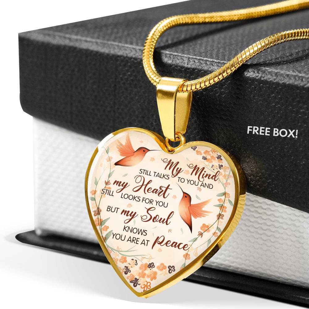 Hummingbird My Mind Still Talks To You And My Heart Still Looks Heart Pendant Necklace - Heart Luxury Necklace (Gold Plated) Hummingbird My Mind Still Talks To You And My Heart Still Looks Heart Pendant Necklace - Heart Luxury Necklace (Gold Plated)