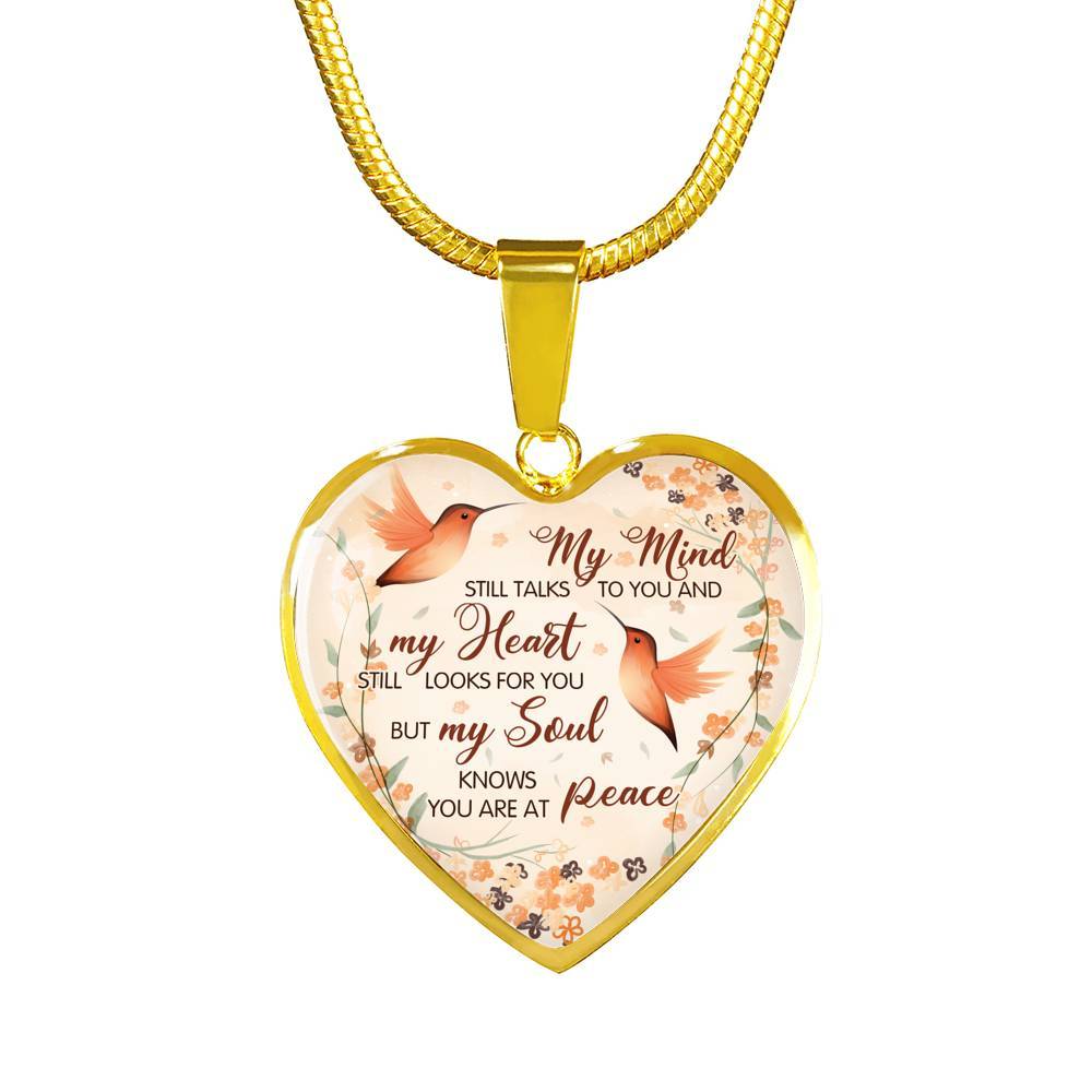 Hummingbird My Mind Still Talks To You And My Heart Still Looks Heart Pendant Necklace - Heart Luxury Necklace (Gold Plated) Hummingbird My Mind Still Talks To You And My Heart Still Looks Heart Pendant Necklace - Heart Luxury Necklace (Gold Plated)