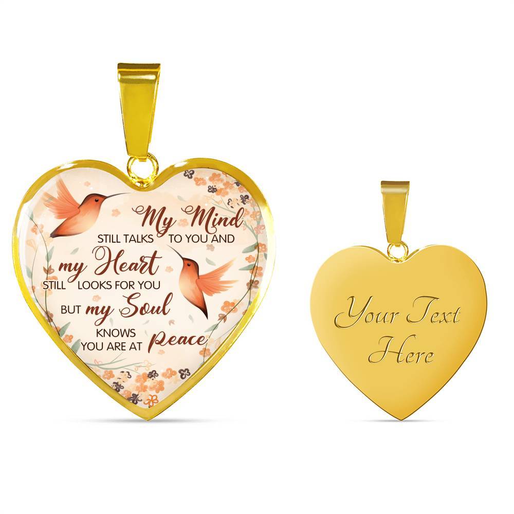 Hummingbird My Mind Still Talks To You And My Heart Still Looks Heart Pendant Necklace - Heart Luxury Necklace (Gold Plated) Hummingbird My Mind Still Talks To You And My Heart Still Looks Heart Pendant Necklace - Heart Luxury Necklace (Gold Plated)