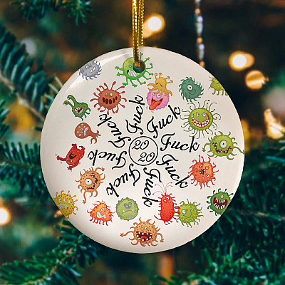 Alternative view of Fuck 2020 A Year To Remember Funny Pandemic Quarantine Christmas Holiday Flat Circle Ornament Keepsake