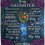 Mom To My Daughter Whenever You Feel, White, Cozy Plush Fleece Blanket - 50x60