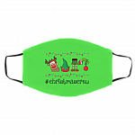 Christmas Crew Green Hand Hanging with My Gnomies Washable Reusable Custom - Printed Cloth Face Mask, Kelly, Cloth Face Cover – Medium/Large