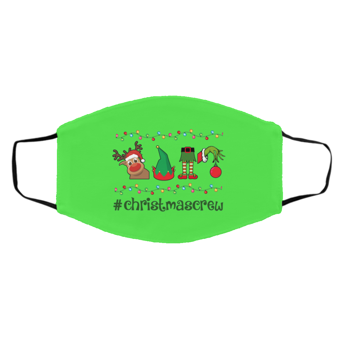 Christmas Crew Green Hand Hanging with My Gnomies Washable Reusable Custom - Printed Cloth Face Mask, Kelly, Cloth Face Cover – Medium/Large Christmas Crew Green Hand Hanging with My Gnomies Washable Reusable Custom - Printed Cloth Face Mask, Kelly, Cloth Face Cover – Medium/Large