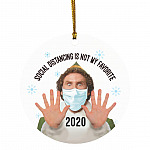 Social Distancing Buddy, White, Circle Ornament Social Distancing Buddy, White, Circle Ornament