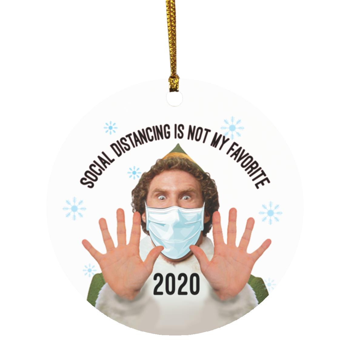 Social Distancing Buddy, White, Circle Ornament Social Distancing Buddy, White, Circle Ornament