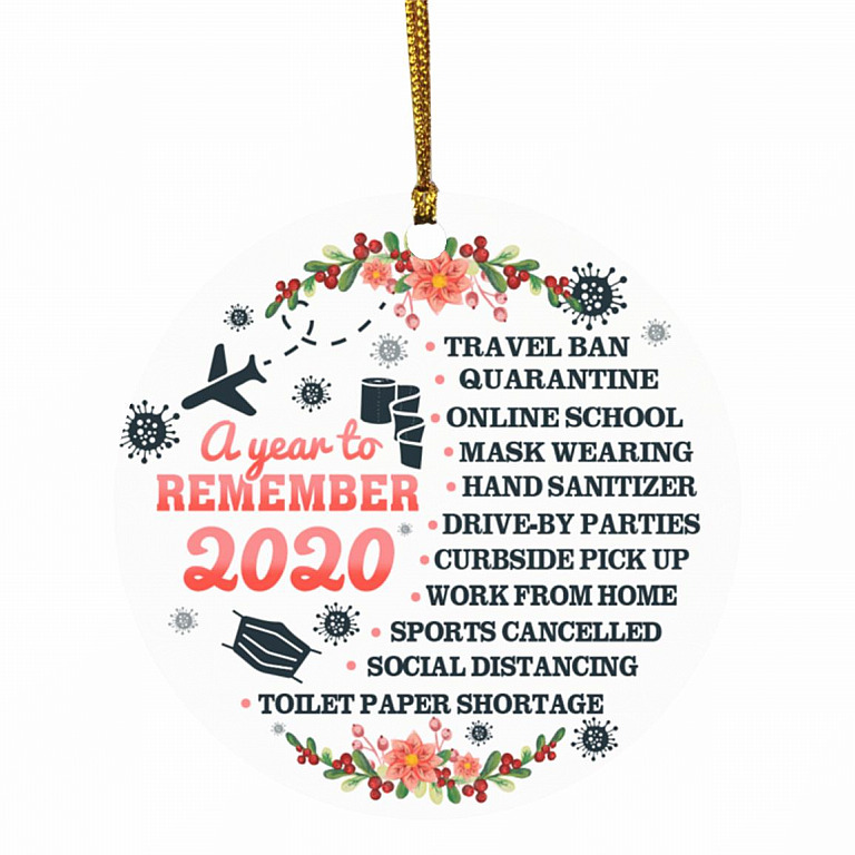 A Year To Remember 2020 Decorative, White, Circle Ornament