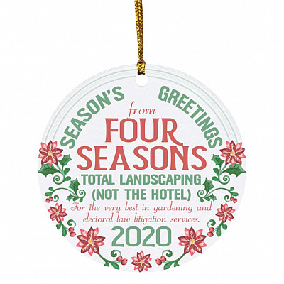 Four Seasons Total Landscaping, White, Circle Ornament