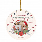 Personalized Photo God Blessed The Broken Road, White, Circle Ornament