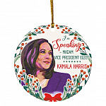 I'm Speaking Madam Vice President Ornament, White, Circle Ornament