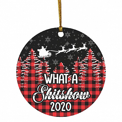 What A Shitshow 2020 Funny Ornament, White, Circle Ornament