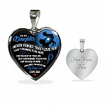 From Dad To My Daughter Never Forget That I Love You I Can't Promise To Be Here Luxury Heart Pendant Necklace - Heart Luxury Necklace (Silver)