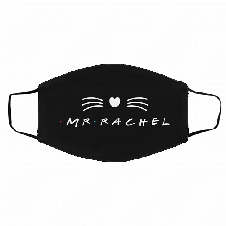 Mr Rachel Mrs Ross Couple Friends, Black, Cloth Face Cover – Medium/Large