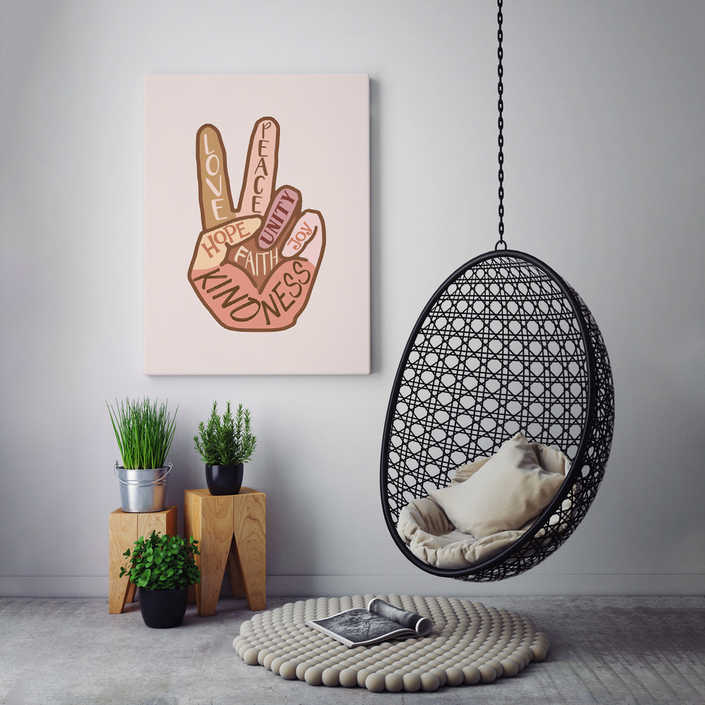 188KNG. Peace and Love(5)-1 New Canvas Mockup 3