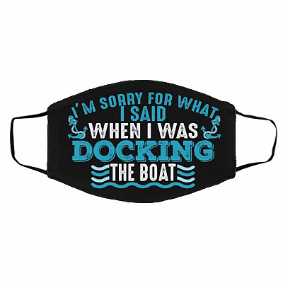 2O. Docking The Boat-mask, Black, Cloth Face Cover – Medium/Large