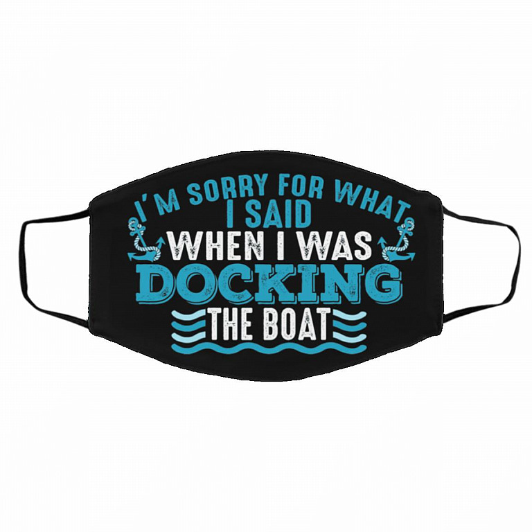 2O. Docking The Boat-mask, Black, Cloth Face Cover – Medium/Large