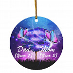 Personalized Mom and Dad Memorial, White, Circle Ornament Personalized Mom and Dad Memorial, White, Circle Ornament
