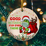 8VT. Like A Good Neighbor Grinch ornament mockup