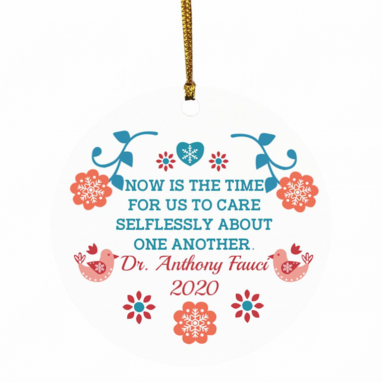 1N.Now Is The Time For Us, White, Circle Ornament