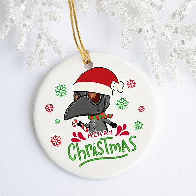 Alternative view of Plague Merry Christmas 2020 Decorative Christmas Ornament Keepsake - Holiday Flat Circle Ornament