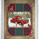 5KT. Red Truck Snowman Christmas(12), White, VPS Cozy Plush Fleece Blanket - 30x40