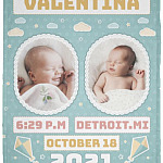 Custom Photo Baby Birthday Gift, White, VPS Cozy Plush Fleece Blanket - 30x40