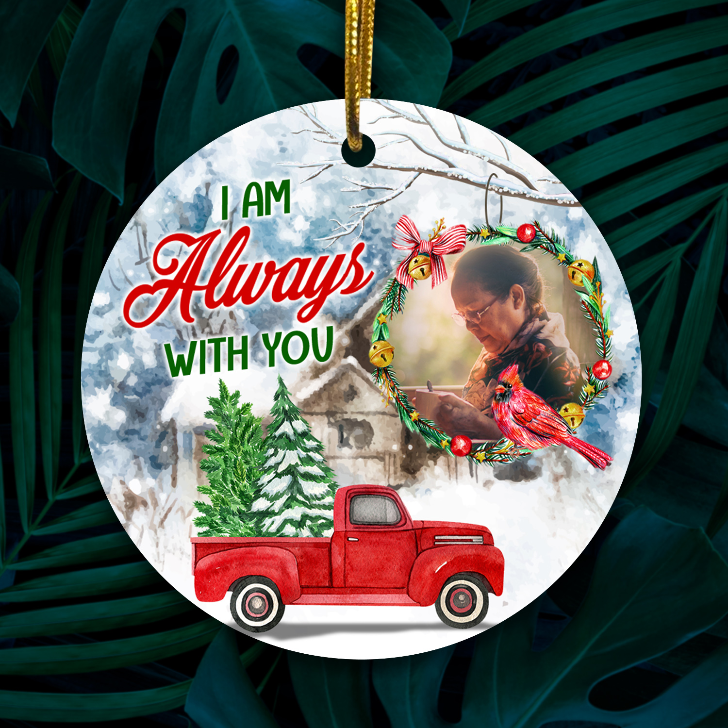 Personalized I Am Always With You Circle Ornament MK1