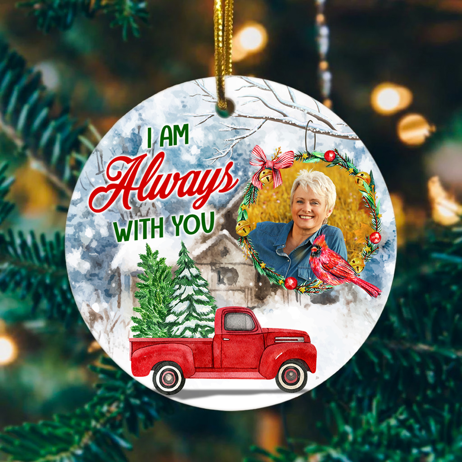 Personalized I Am Always With You Circle Ornament MK2