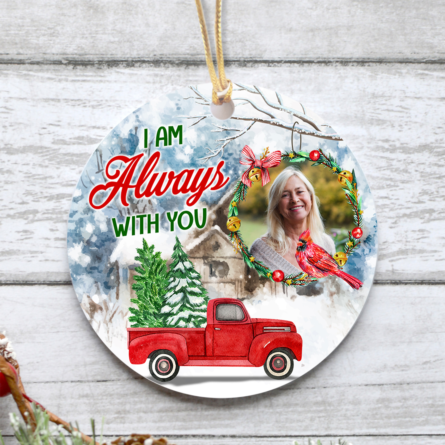 Personalized I Am Always With You Circle Ornament MK3