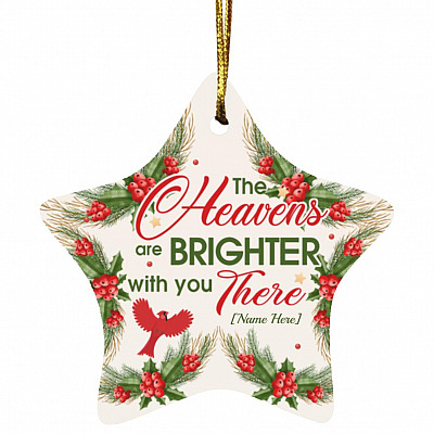 Personalized Cardinal Star Ornament, White, Star Ornament