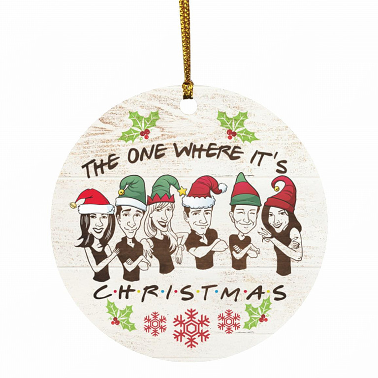 The One Where It's Christmas Ornament, White, Circle Ornament
