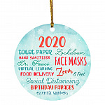 2020 Lockdown Circle Ornament, White, Circle Ornament
