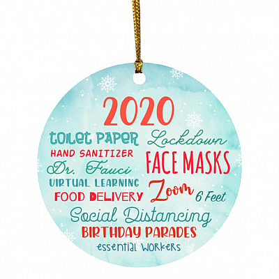 2020 Lockdown Circle Ornament, White, Circle Ornament