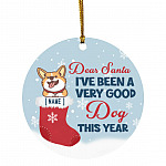 Personalized Dear Santa I've Been, White, Circle Ornament Personalized Dear Santa I've Been, White, Circle Ornament