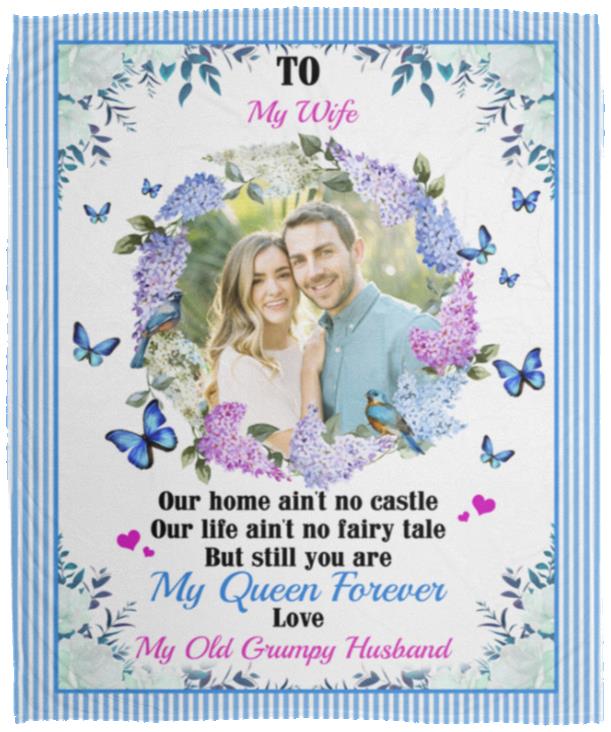 Personalized Photo Our Home, White, Cozy Plush Fleece Blanket - 50x60