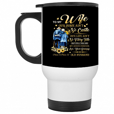 14 oz. White Travel Mug