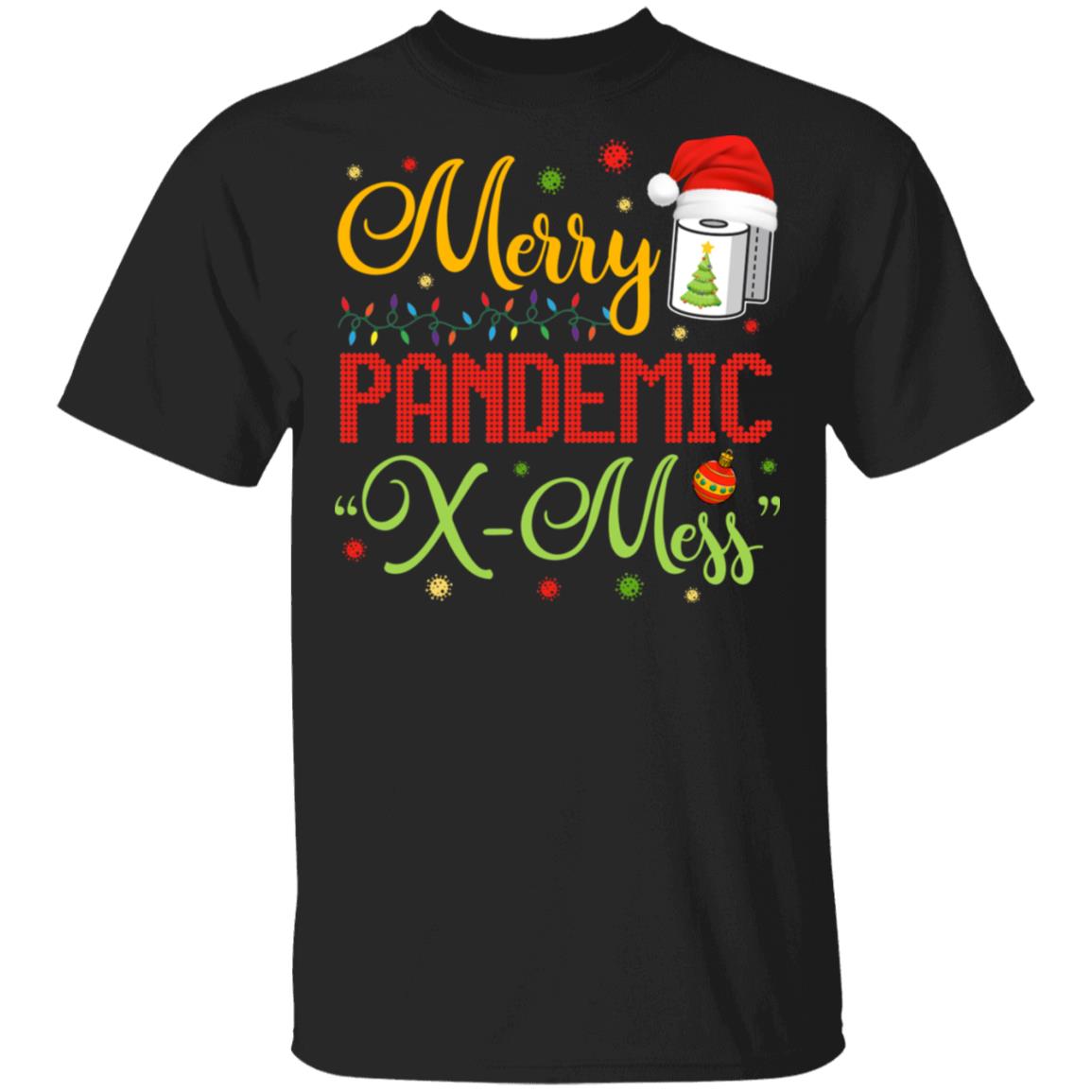 Merry Pandemic X-mess T-shirt, Black, Unisex T-Shirt