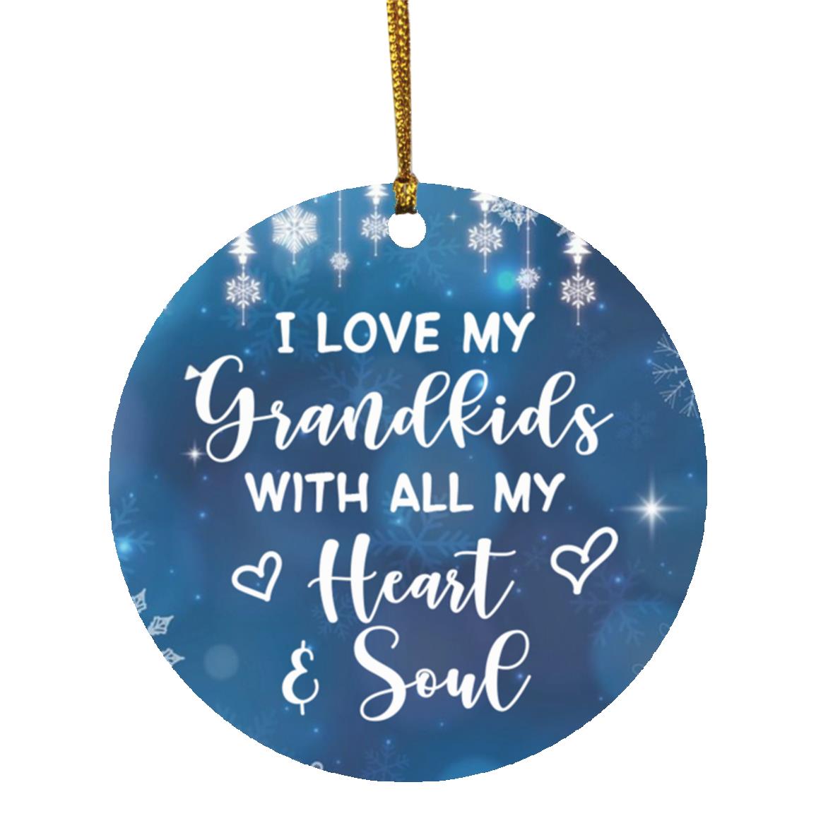 1VT. I Love My Grandkids, White, Circle Ornament 1VT. I Love My Grandkids, White, Circle Ornament