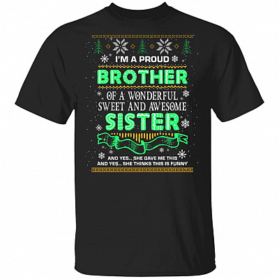 7H - Proud Brother, Black, Unisex T-Shirt