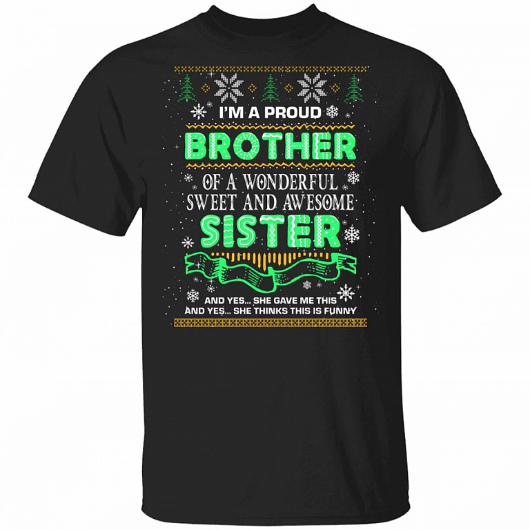 7H - Proud Brother, Black, Unisex T-Shirt