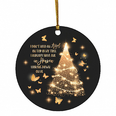 I Don't Need An Angel On Top, White, Circle Ornament
