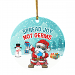 Santa Wearing Mask Spread Joy Not Germ Funny Quarantine Christmas 2020 Pandemic Circle Ornament Keepsake, White, Circle Ornament Santa Wearing Mask Spread Joy Not Germ Funny Quarantine Christmas 2020 Pandemic Circle Ornament Keepsake, White, Circle Ornament