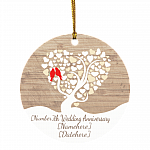Personalized Wedding Anniversary Decorative Christmas Ornament - Holiday Flat Circle Ornament, White, Circle Ornament Personalized Wedding Anniversary Decorative Christmas Ornament - Holiday Flat Circle Ornament, White, Circle Ornament