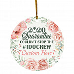 Personalized Quarantine Ornament, White, Circle Ornament
