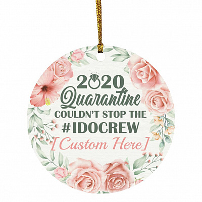 Personalized Quarantine Ornament, White, Circle Ornament